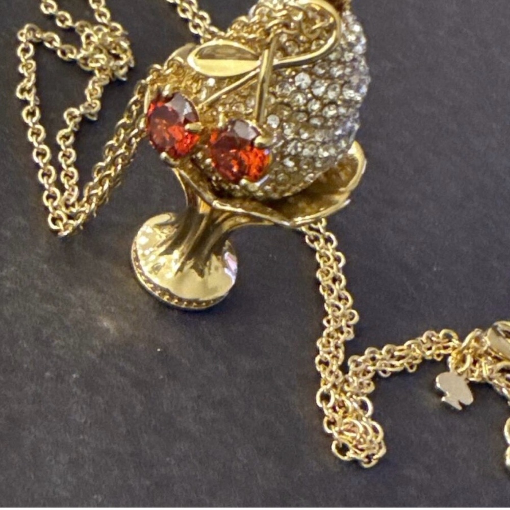 NWT kate spade Gold Necklace with Red and White Accents - Picture 8 of 8